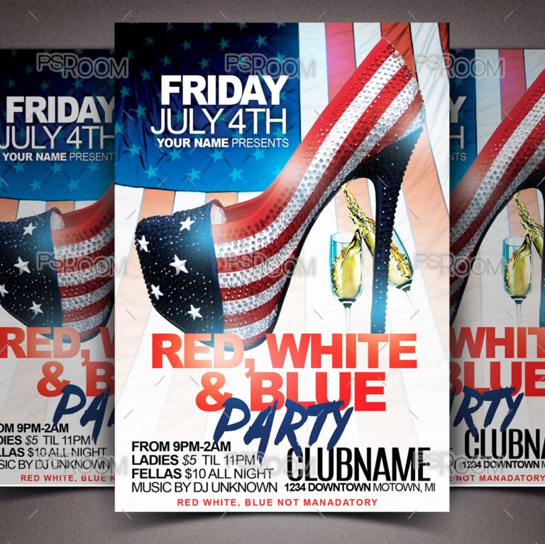 Red, White And Blue Party Flyer