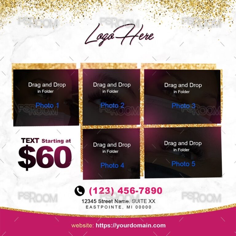 Beauty Work Gallery, Lash Hair Nail Flyer