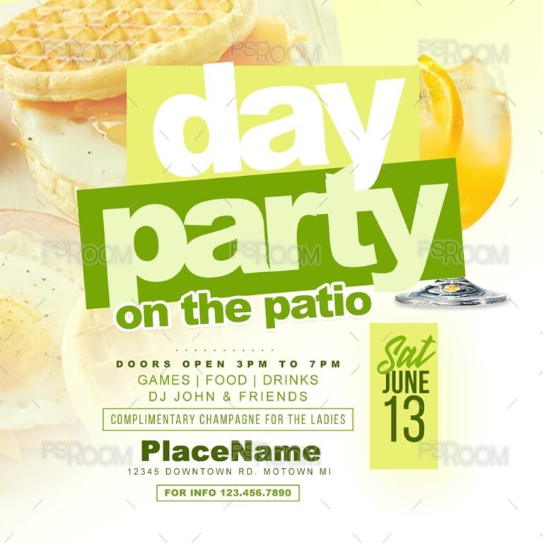 Day Party On The Patio Brunch Flyer