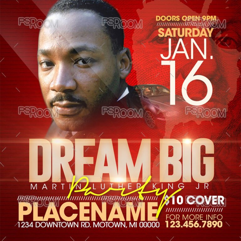 Dream Big Martin Luther King Party Flyer