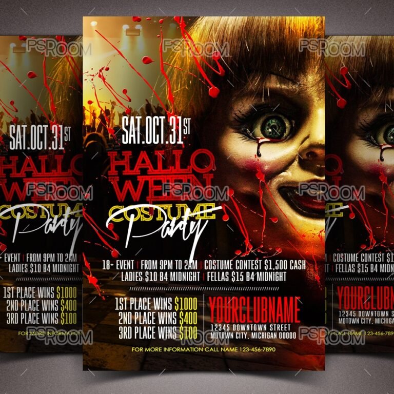 Annabelle Halloween Costume Party Flyer