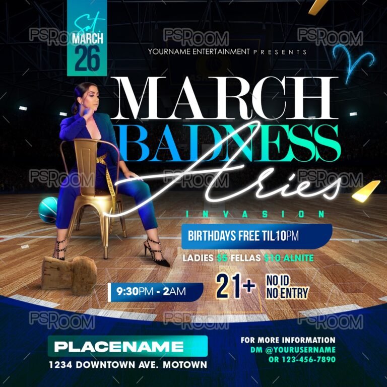 March Badness Aries Invasion Flyer