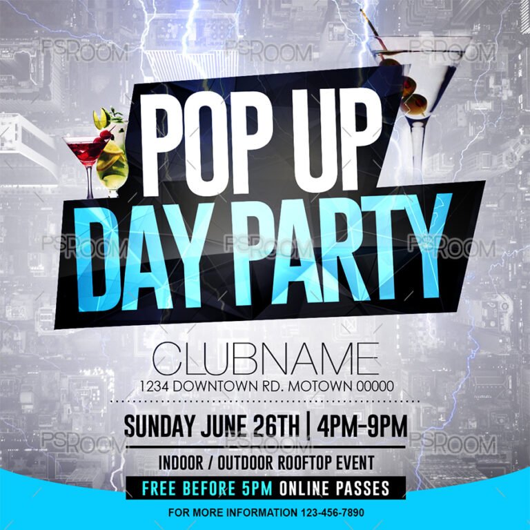 Pop Up Day Party Flyer
