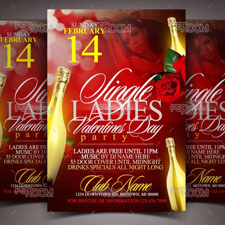 Single Ladies Valentines Party Flyer