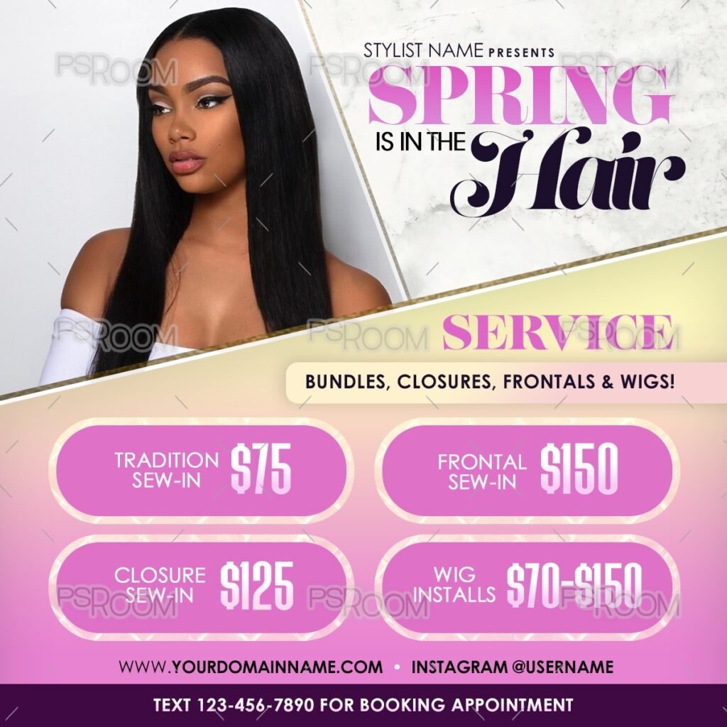 Spring Is In The Hair Service Flyer - PSDRoom.com