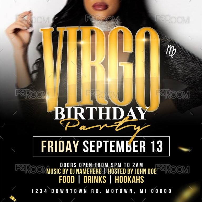 Virgo Birthday Party Flyer