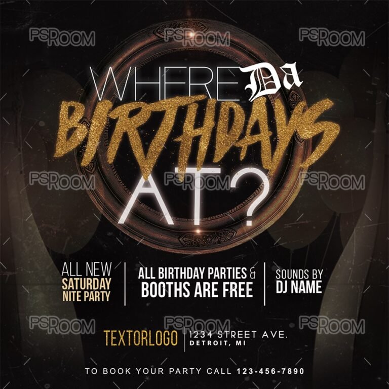 Where Da Birthdays At Flyer