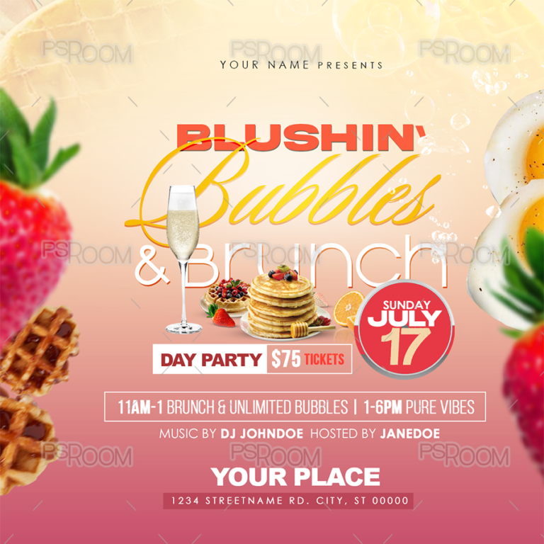 Blushin' Bubbles & Brunch Flyer