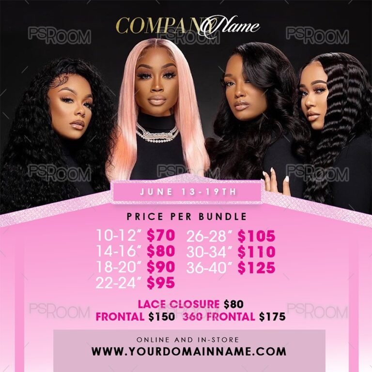 Hair Bundle Price List Flyer