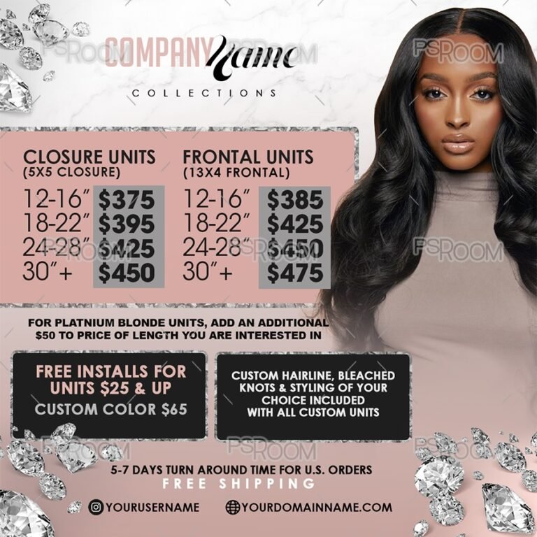 Hair Collection Pricing Flyer