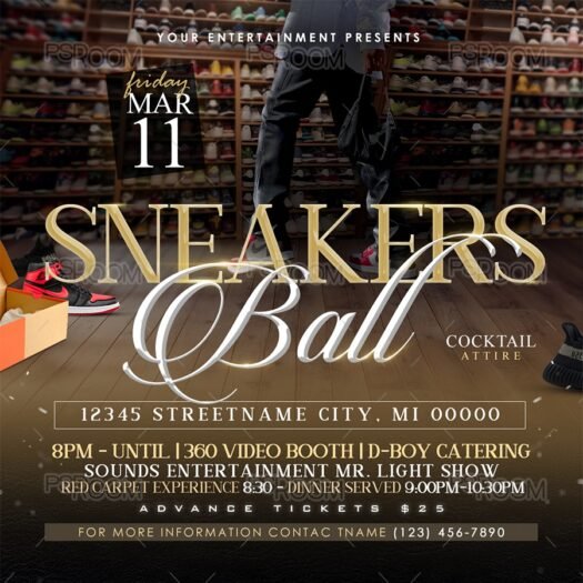 Sneakers Ball Flyer - PSDRoom.com