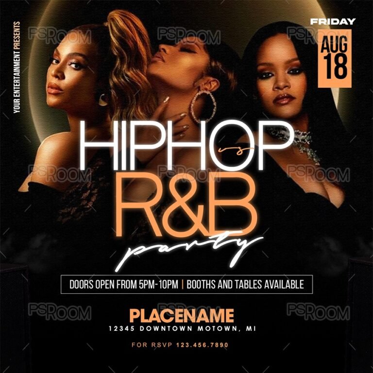 Hip Hop Vs. R&B Party Flyer