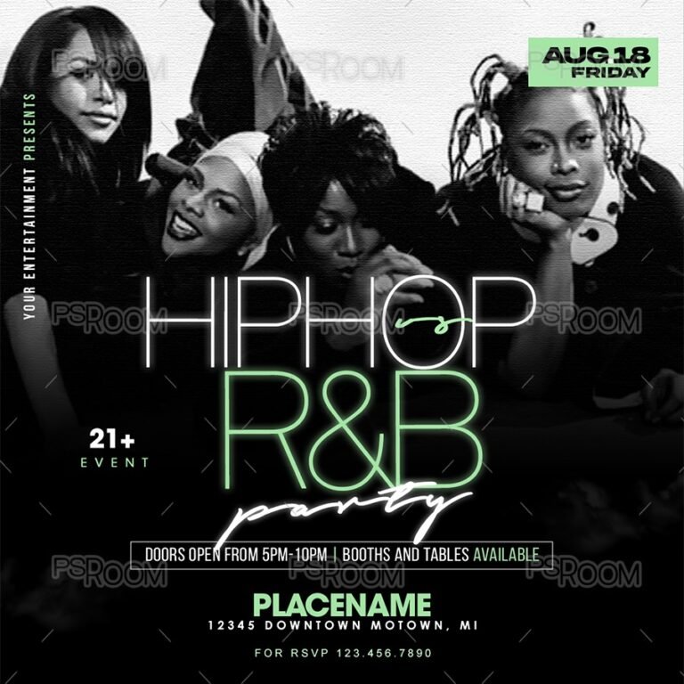 HipHop Vs. R&B Party Flyer