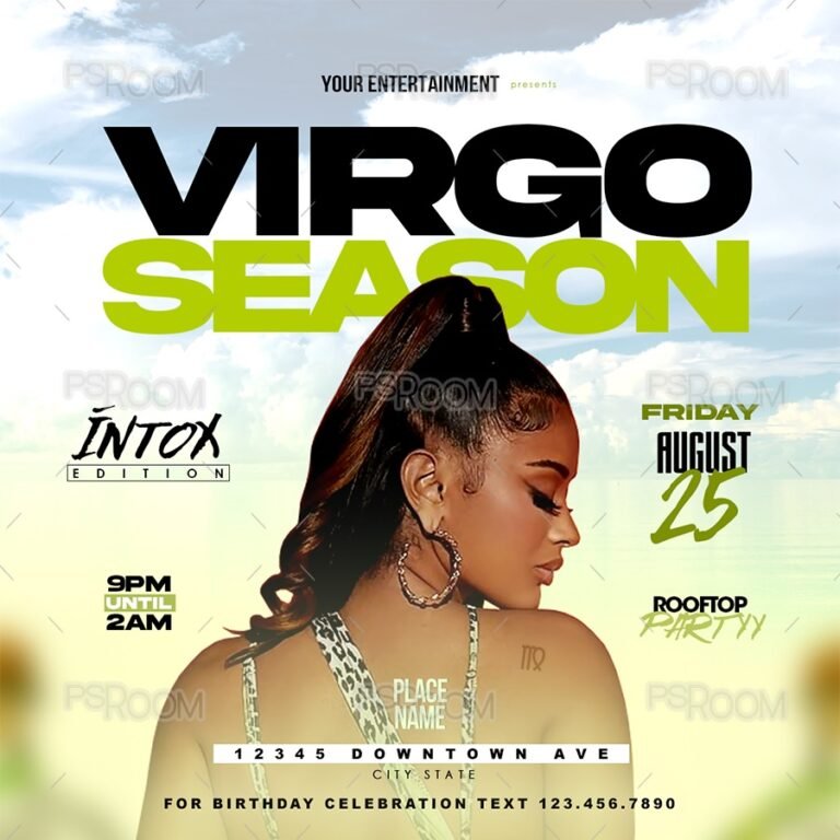 Virgo Season Party Flyer Template