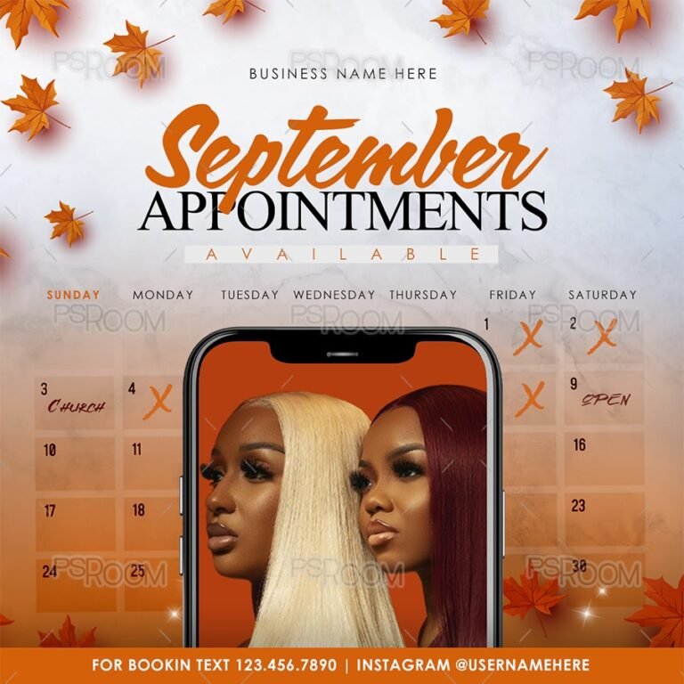 September Appointments Available Fall Flyer