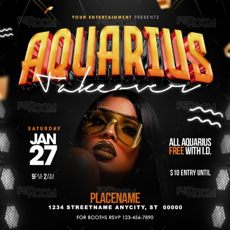 Aquarius Takover Flyer Template