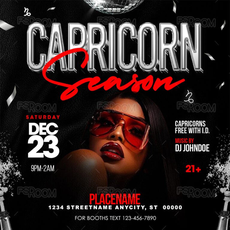 Capricorn Season Flyer Template