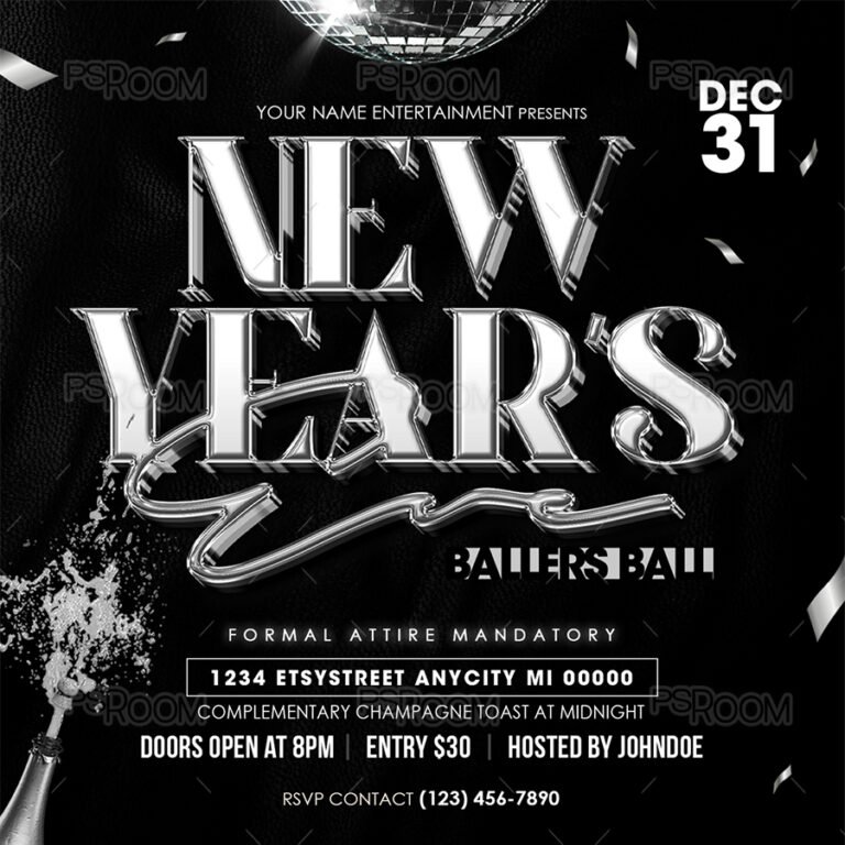 New Year's Eve Ballers Ball Flyer
