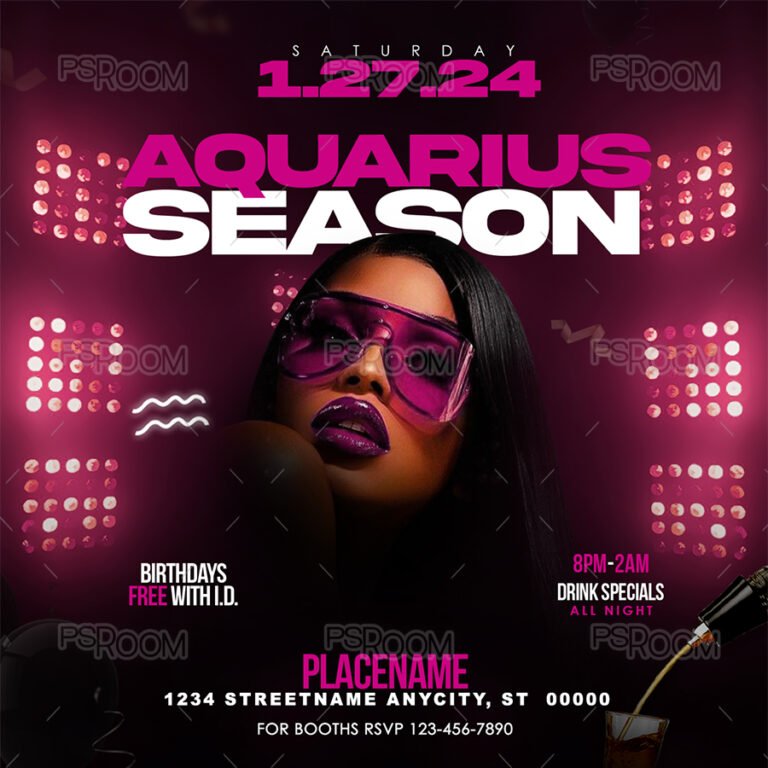Aquarius Season Flyer Template