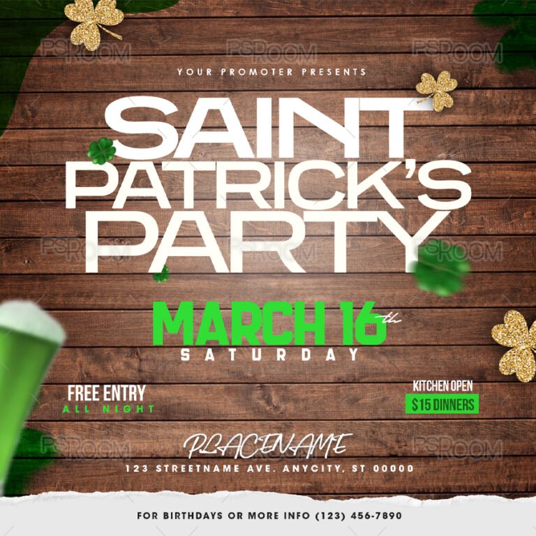 Saint Patrick's Party Flyer Template