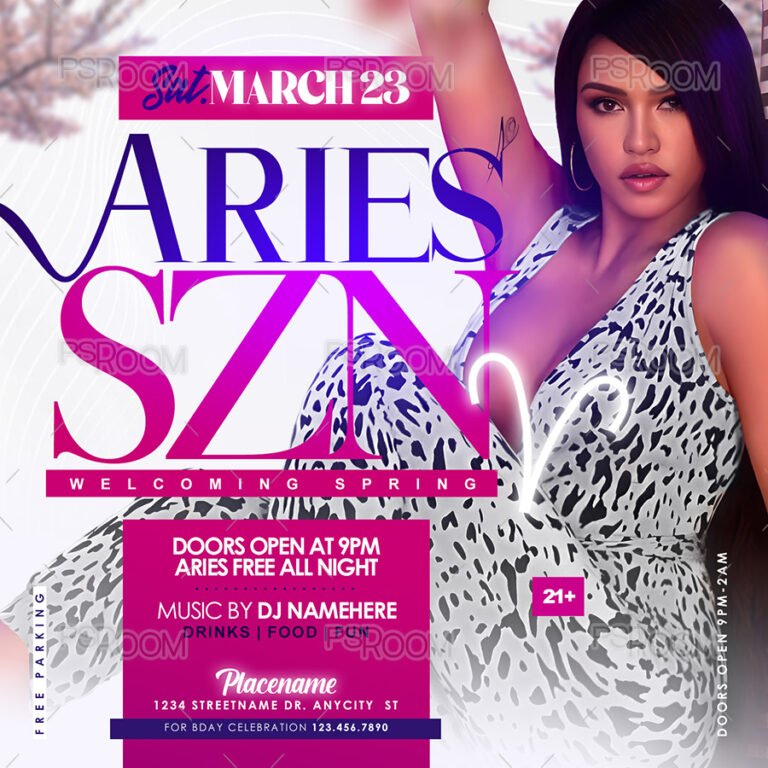 Aries SZN Flyer Template