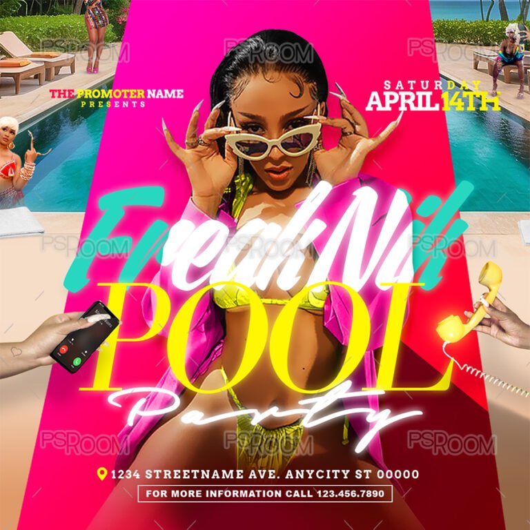 FreakNik Pool Party Flyer Template