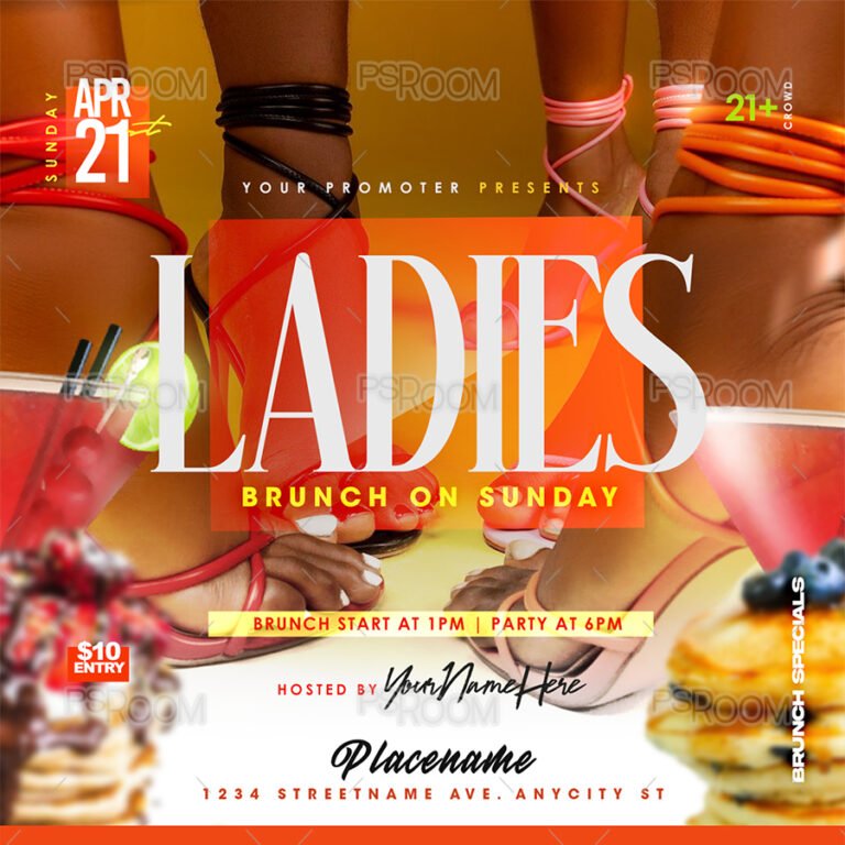 Ladies Brunch on Sunday Flyer Template
