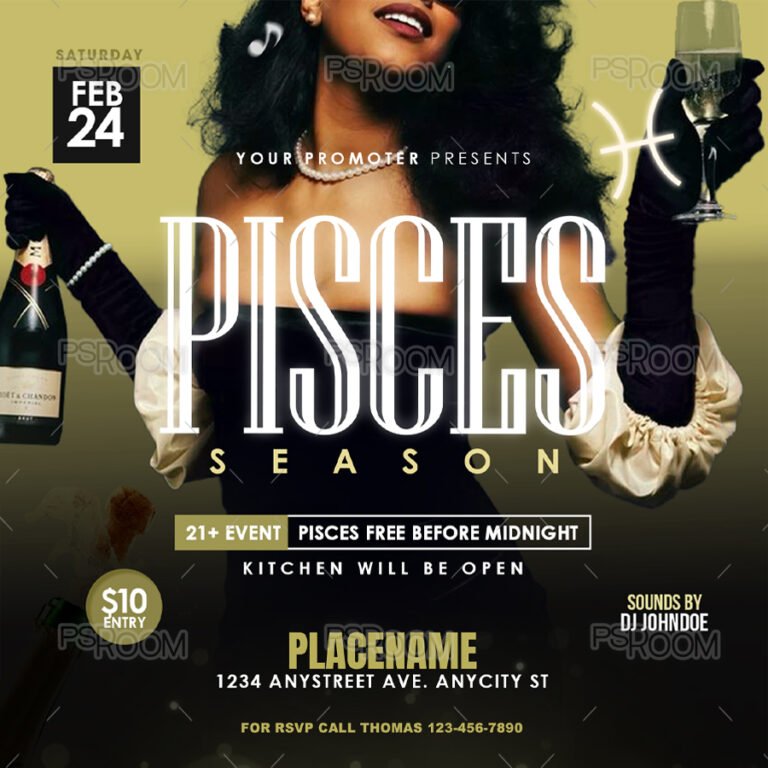 Pisces Season Flyer Template