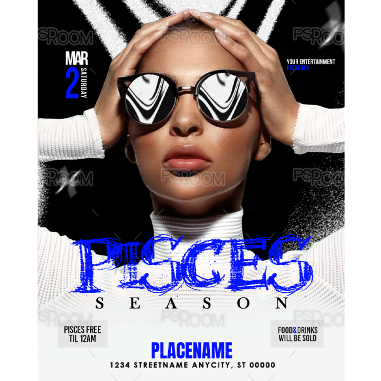 Pisces Season Flyer Template