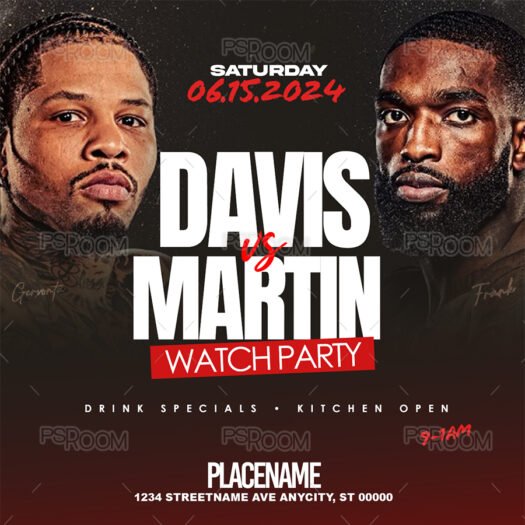 Davis Vs Martin Watch Party Flyer - PSDRoom.com