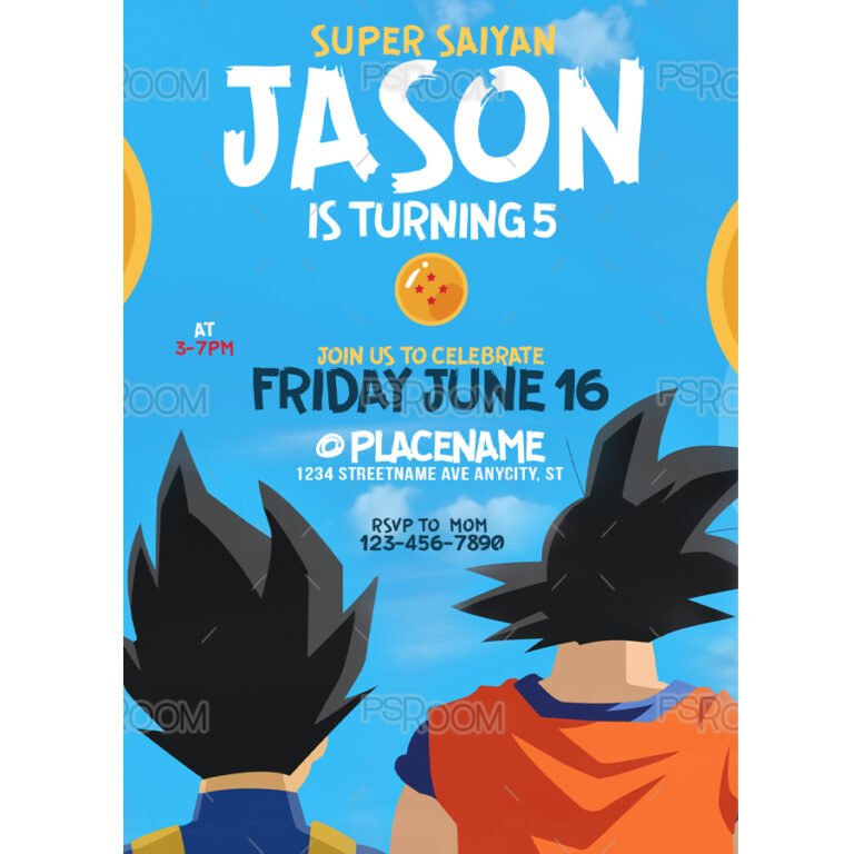 DBZ Birthday Invitation Template