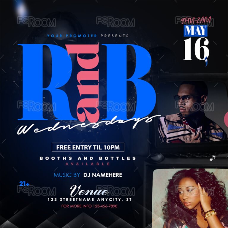 R And B Wednesdays Flyer Template