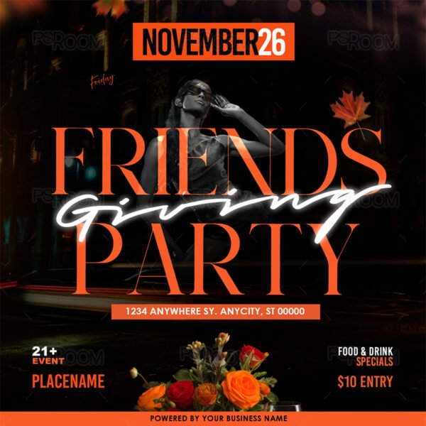 Friendsgiving Thanksgiving Invitation Template