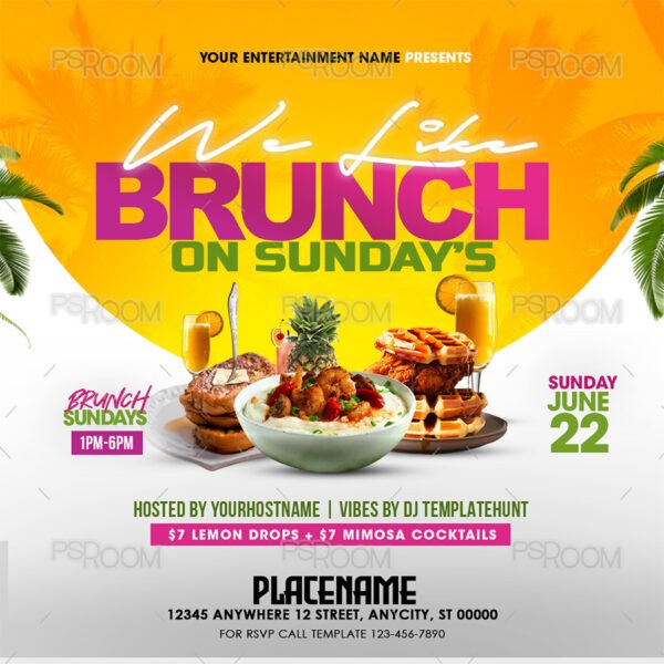 We Like Brunch on Sundays Flyer Template