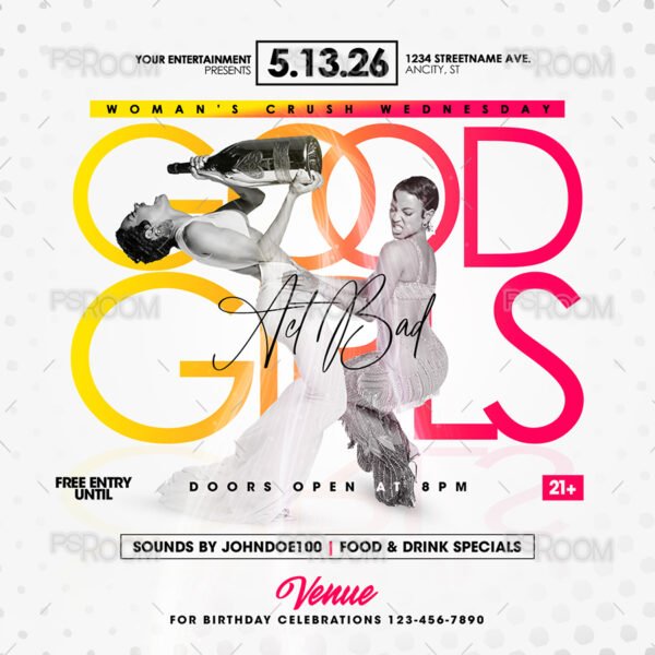 Good Girls Act Bad Flyer Template