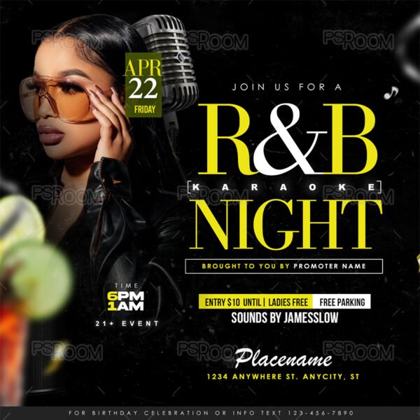 R&B Karaoke Night Flyer Template