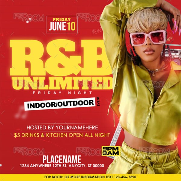 R&B Unlimited Party Flyer Template