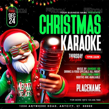 Christmas Karaoke Night Flyer Template