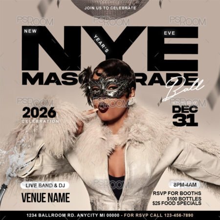 NYE Masquerade Flyer Template